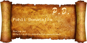 Pohli Donatella névjegykártya